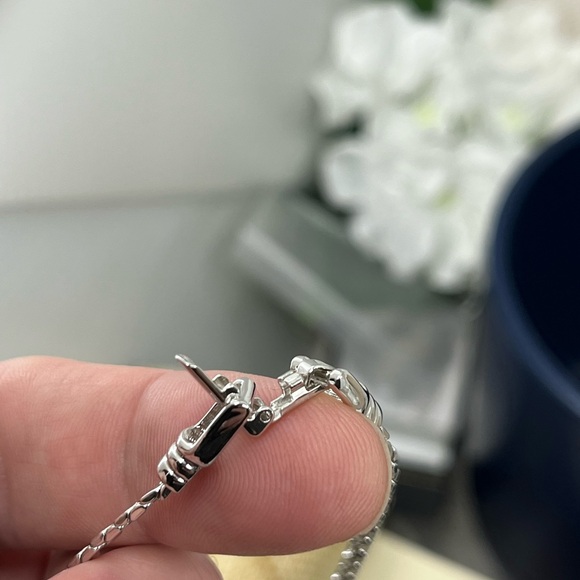 Swarovski Elements White Gold Plated Crystal Pave Bar Necklace, 16" - Picture 14 of 17